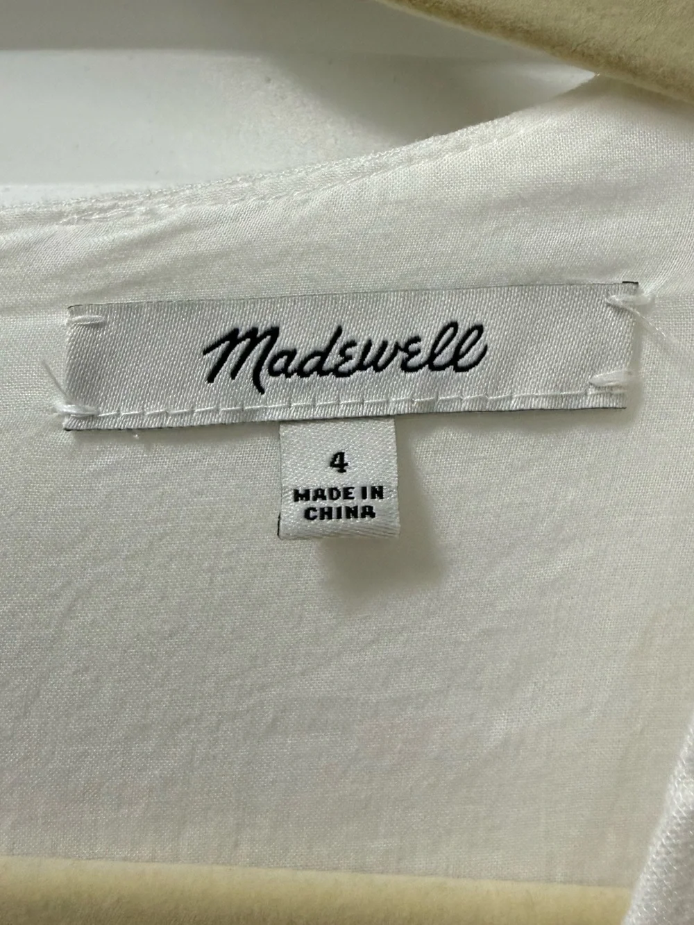 Madewell White Linen-blend Button-Wrap V-Neck Midi Dress size 4